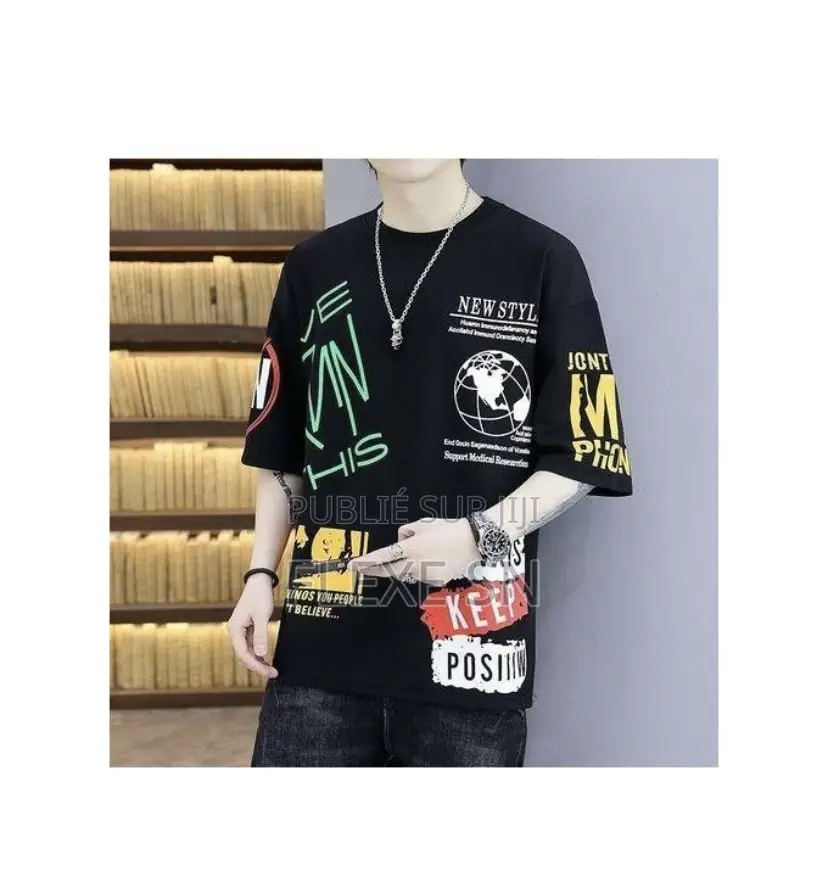 T-Shirt Décontracté Pour Homme + Shorts - Blanc