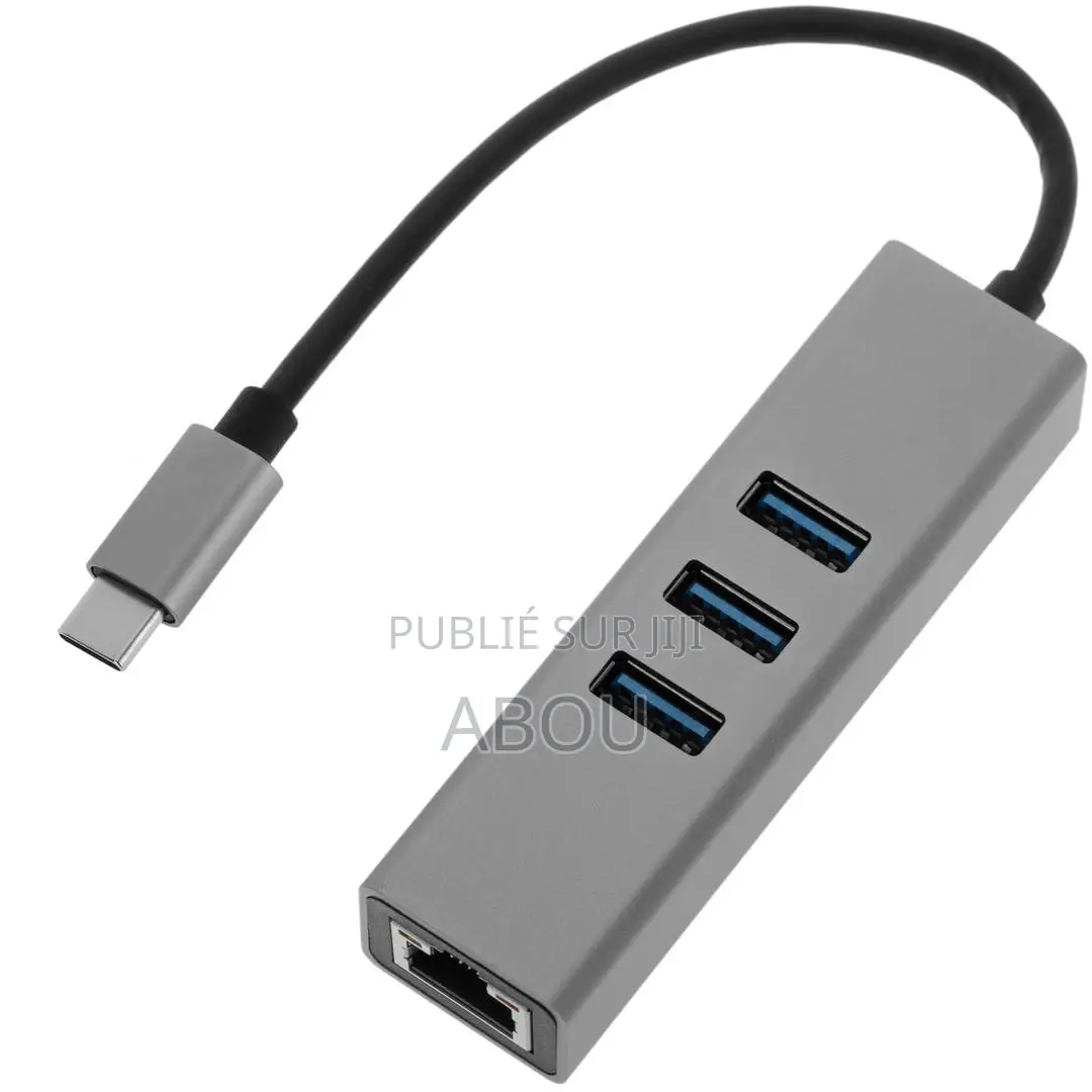 Adaptateur Usb-C Vers Ethernet + Hub 4 Ports Usb 3