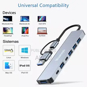 Photo - 8 in 1 Usb C Hub Multi-Port Type C Adapter With Hdmi Usb 3.0 Port