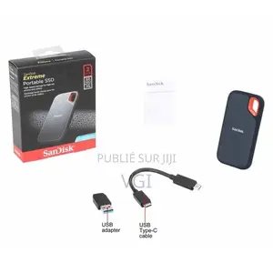 Sandisk Disque Dur Externe Extreme Portable SSD 2to Sdssde61-2t00-G25