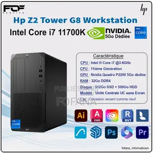 Ordinateur De Bureau HP Z2 32GB Intel Core I7 HDD+SSD 512GB