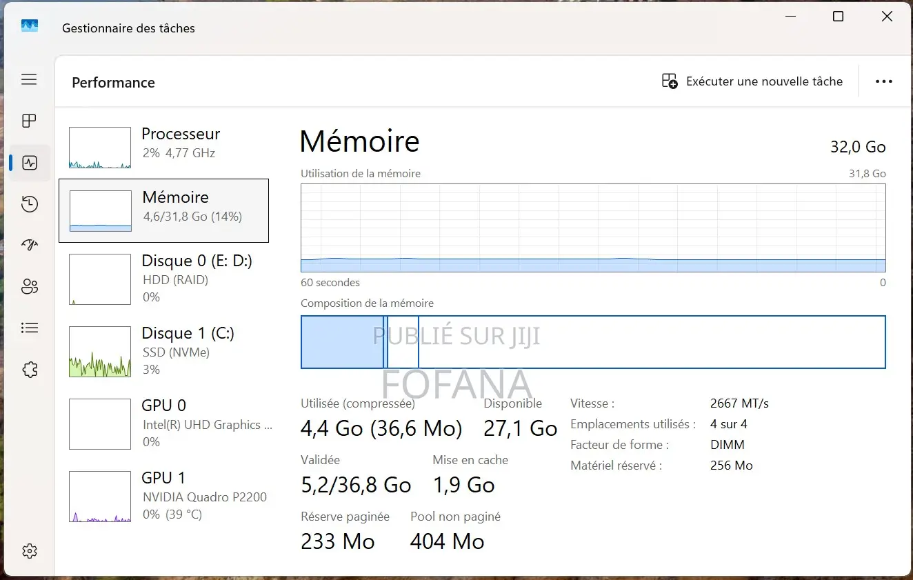 Ordinateur De Bureau HP Z2 32GB Intel Core I7 HDD+SSD 512GB