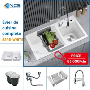 Évier Cuisine Complète 2 Cuve Blanc