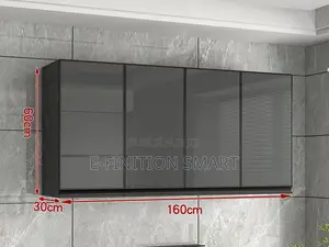 Étagère Murale Noire 4 Portes