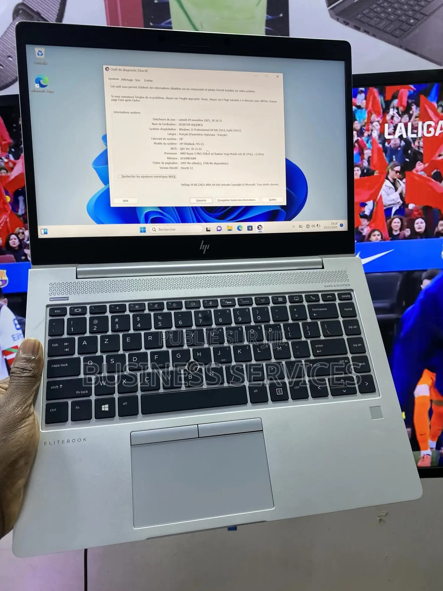 New Ordinateur Portable HP EliteBook 745 G5 8GB AMD Ryzen 5 SSD 250GB