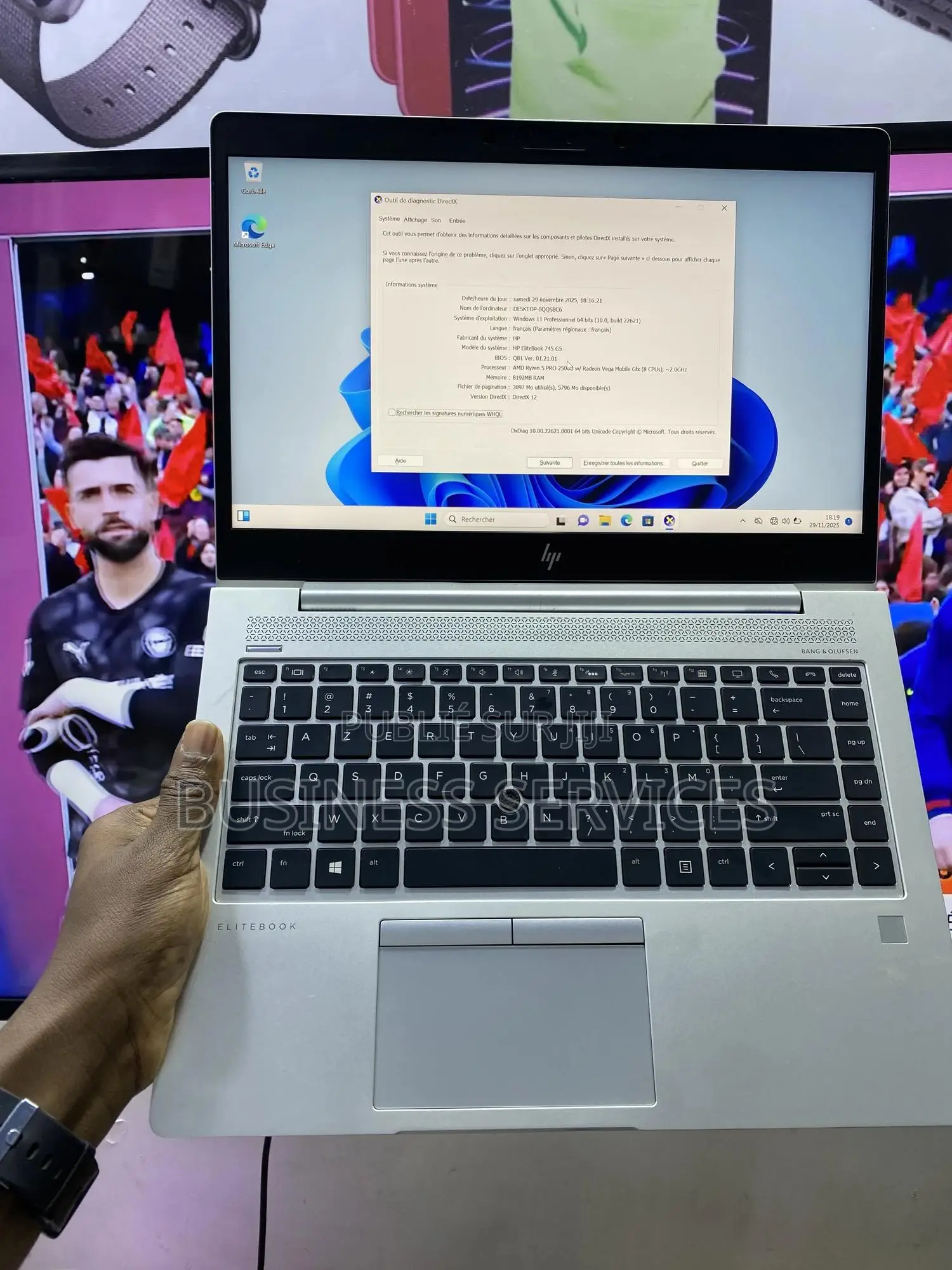 New Ordinateur Portable HP EliteBook 745 G5 8GB AMD Ryzen 5 SSD 250GB