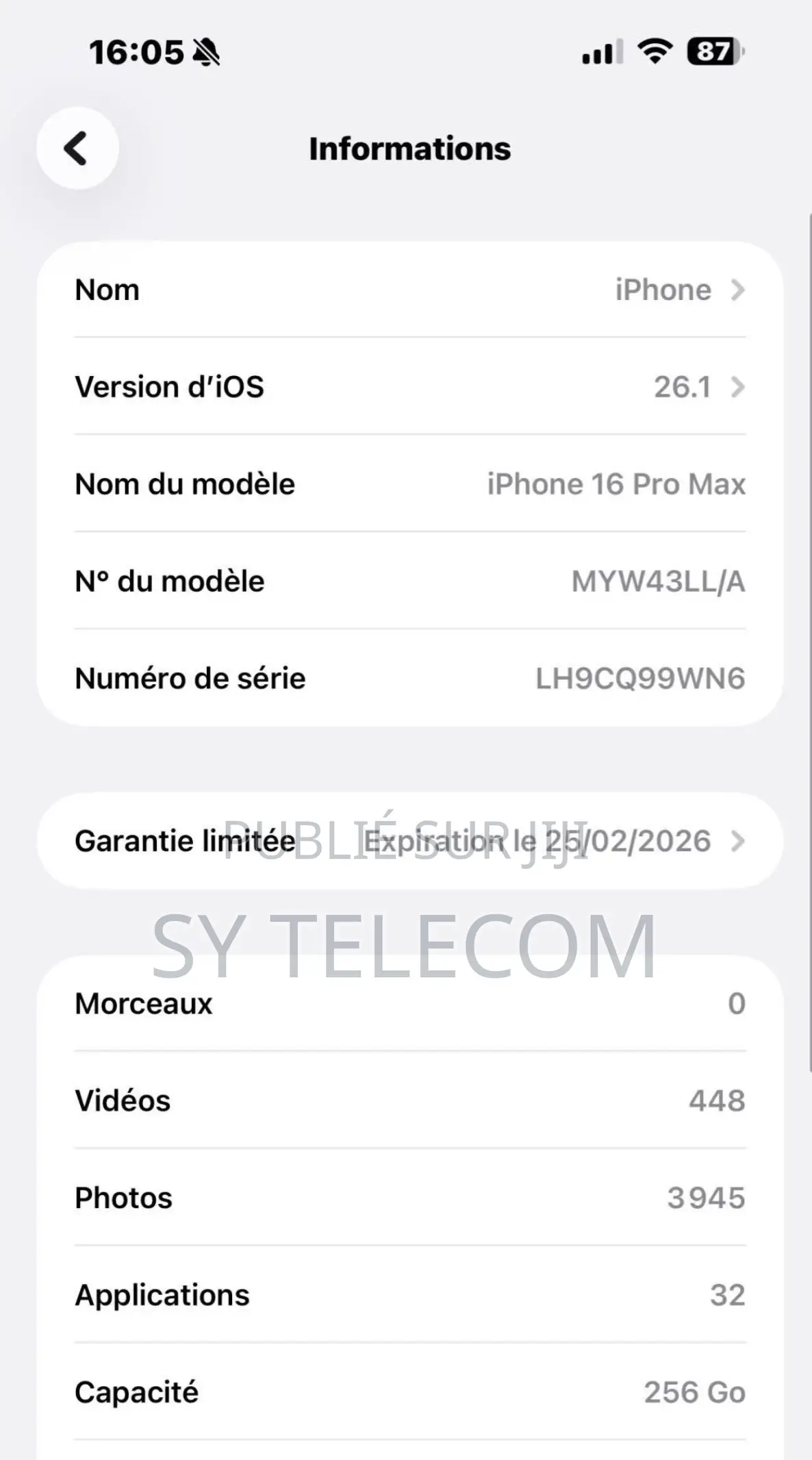 New Apple iPhone 16 Pro Max 256 GB Doré