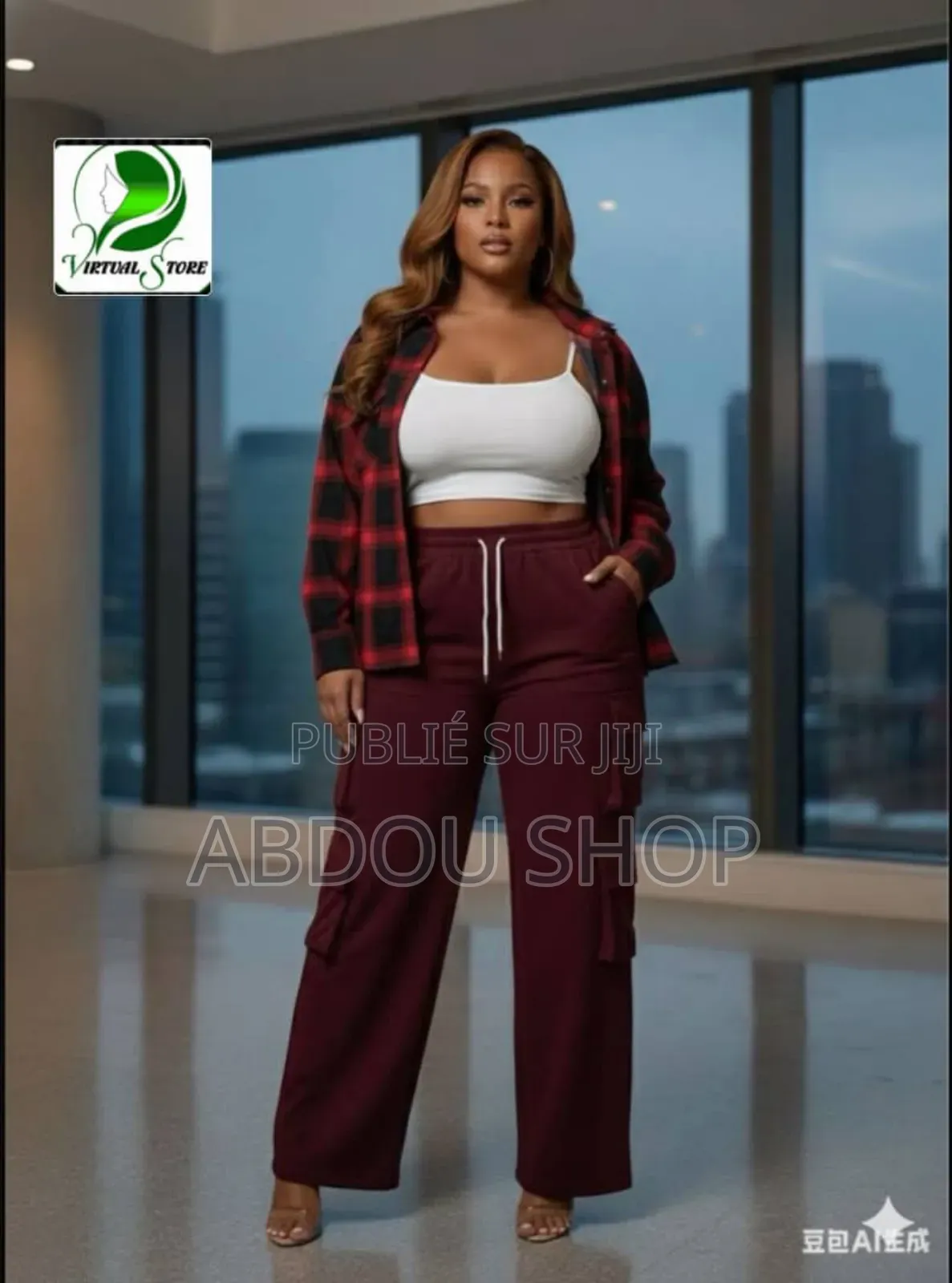 Ensemble Chemise Pantalons Cargo Pour Femme Disponible