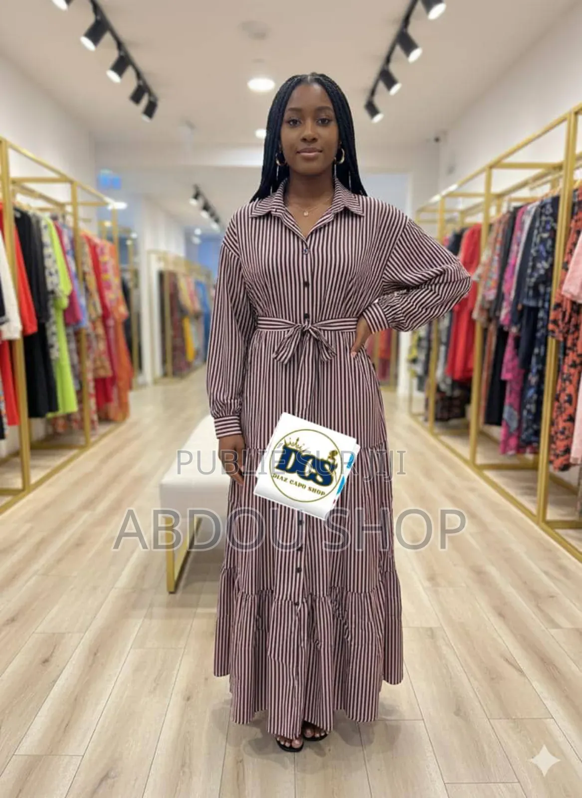 Robe Chemise Longue Manches Disponible