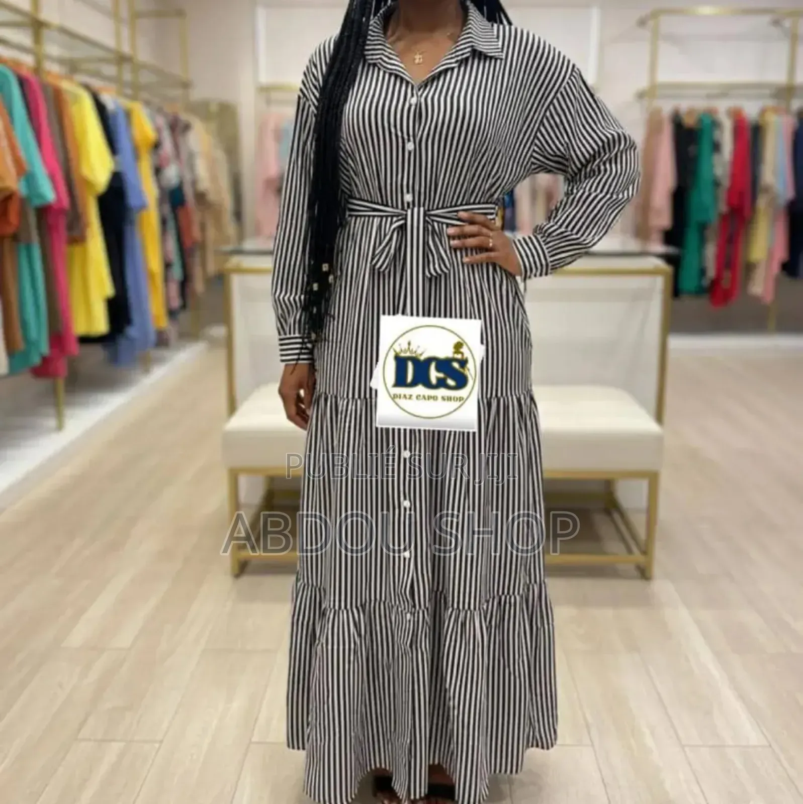 Robe Chemise Longue Manches Disponible