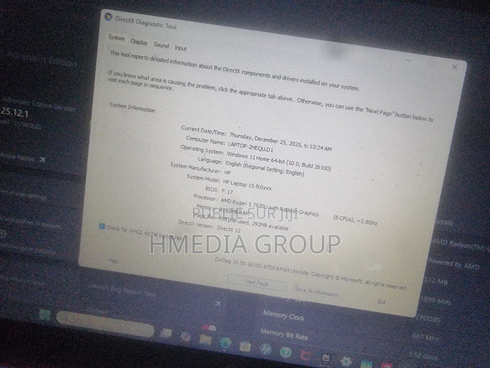 Ordinateur Portable HP 15 8GB AMD Ryzen 5 SSD 500GB