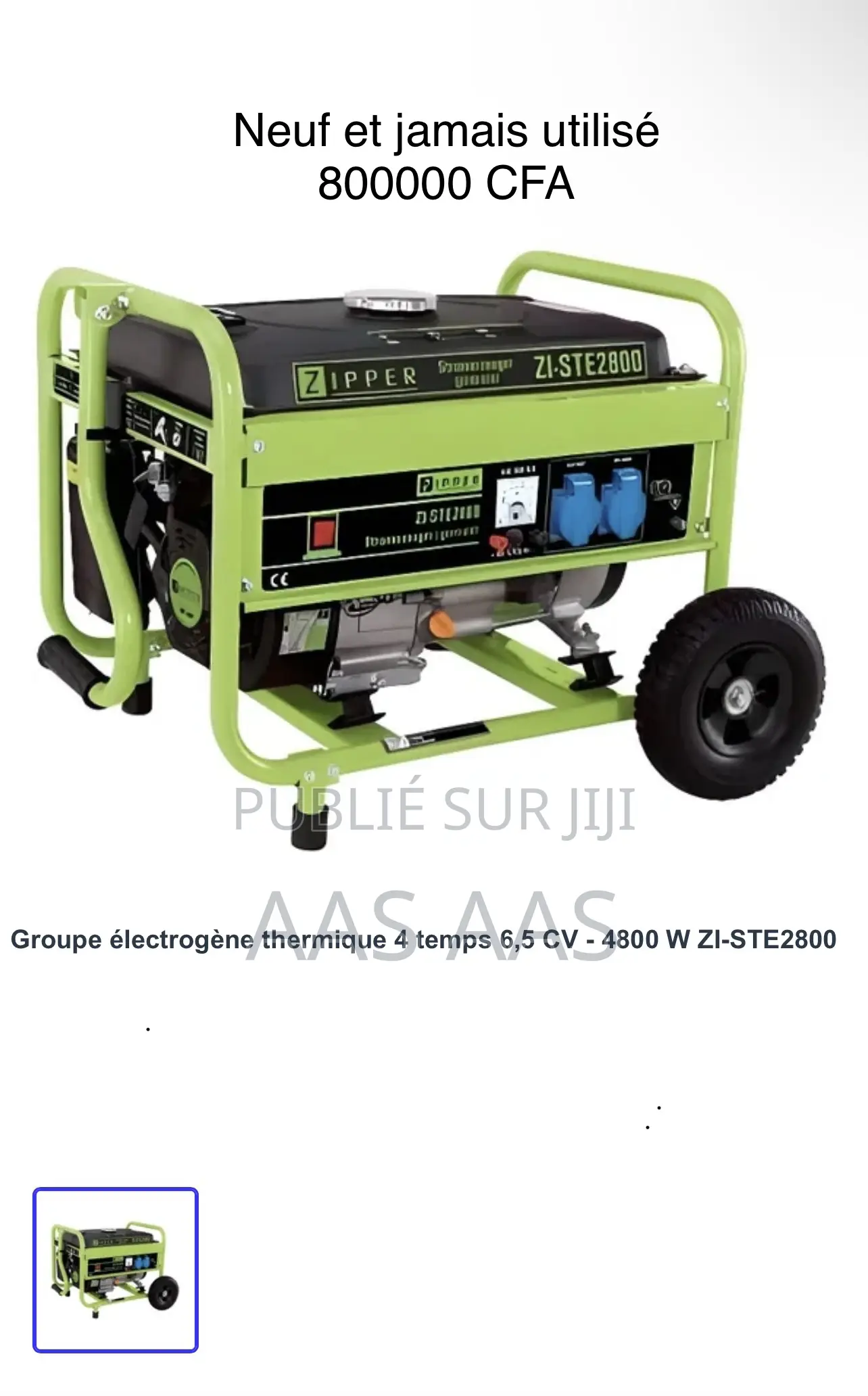 Zipper Zi-Ste2800 4800w Thermique 4 Temps 6,5 Cv 7,5 Kva