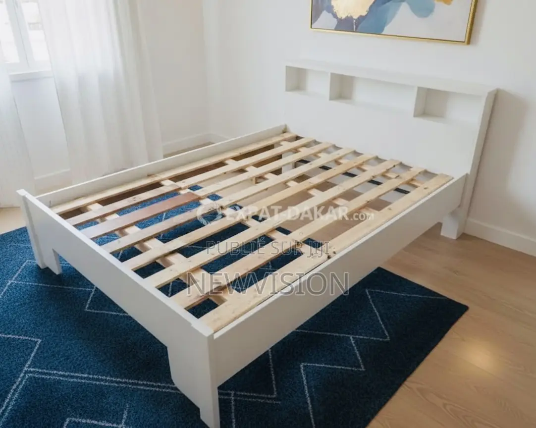 Lit 2 Places en Blanc Laqué