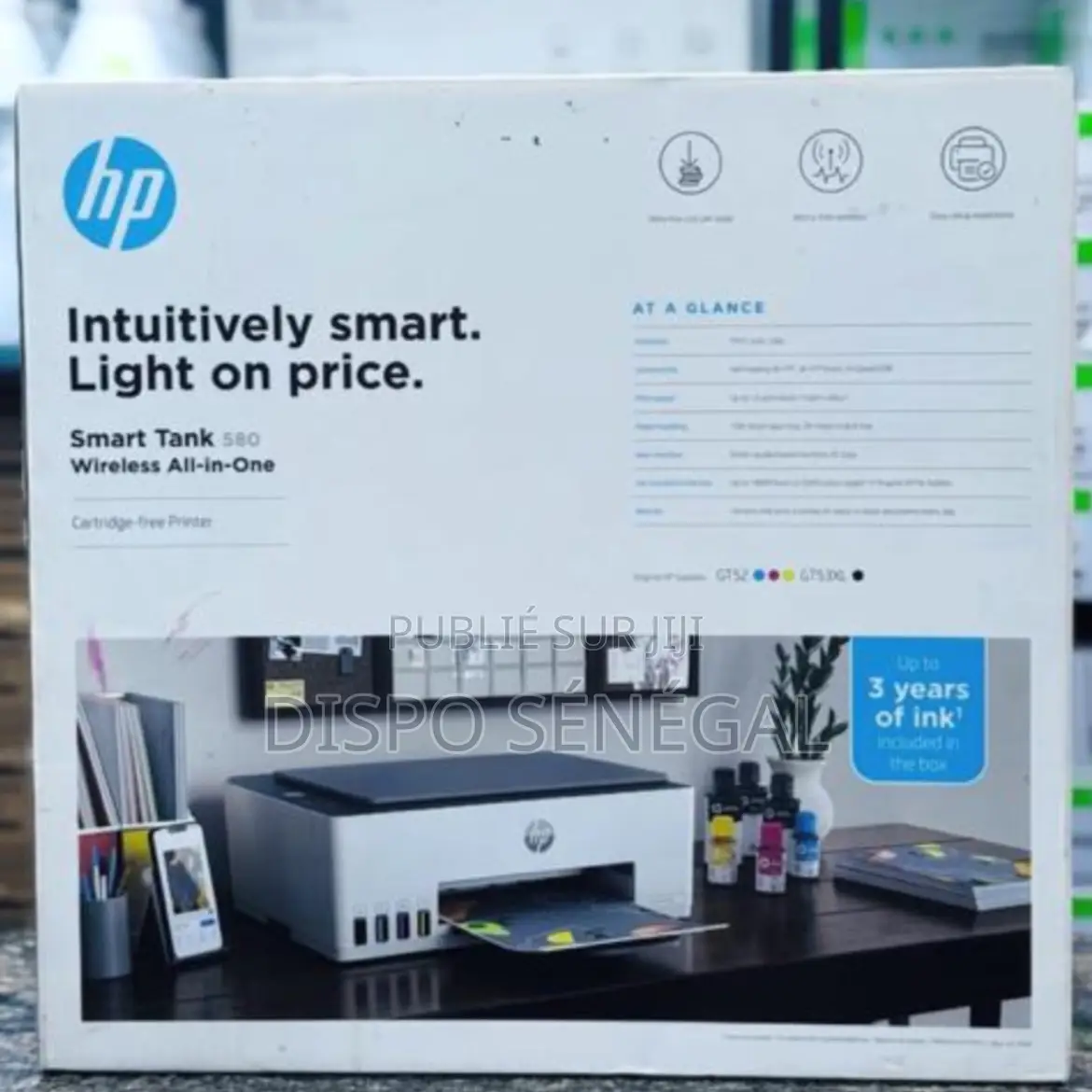 Imprimante Hp Smart Tank 580 Multifonction Wi-fi A4