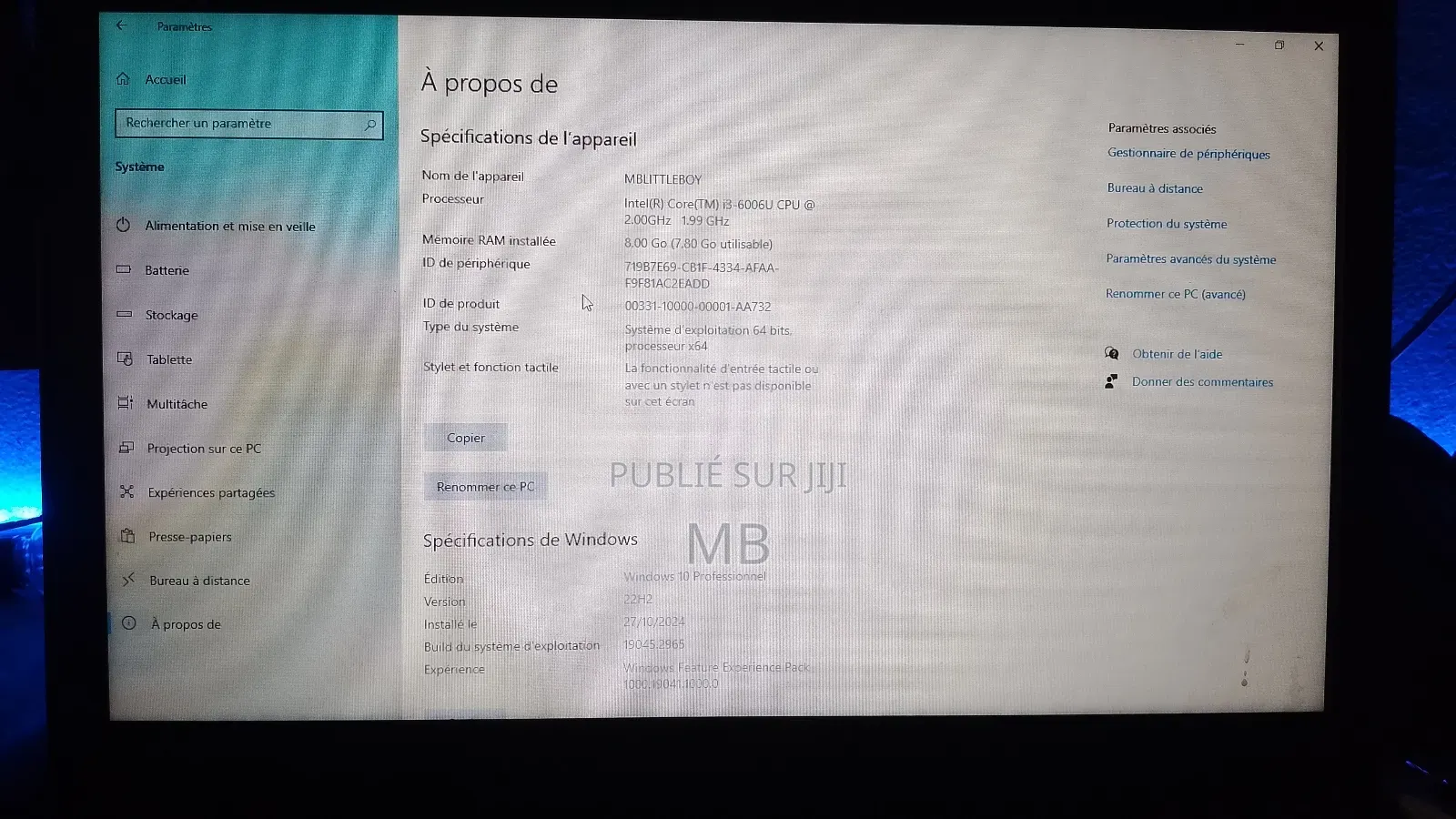 Ordinateur Portable Lenovo V110 8GB Intel Core I3 SSD 500GB
