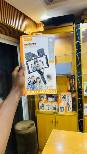 Kit Vidéo Smartphone 5-en-1double Led + Micro + Poignée Stabilisateur