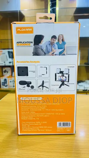 Kit Vidéo Smartphone 5-en-1double Led + Micro + Poignée Stabilisateur