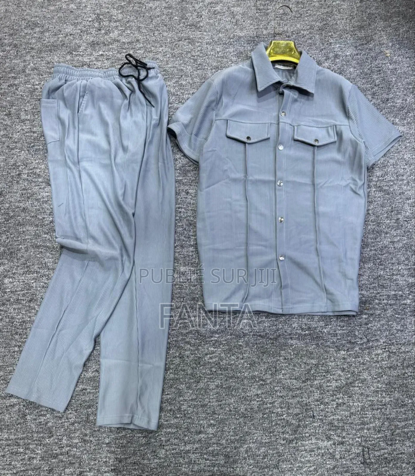 Ensemble Plissé Homme - Chemise Pantalon (Qualité Premium)