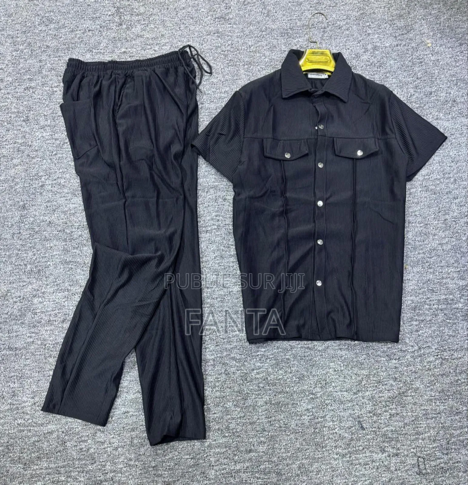 Ensemble Plissé Homme - Chemise Pantalon (Qualité Premium)