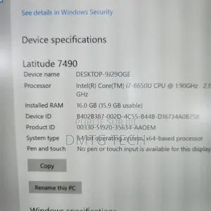 New Ordinateur Portable Dell Latitude 7490 16GB Intel Core I7 SSD 256GB