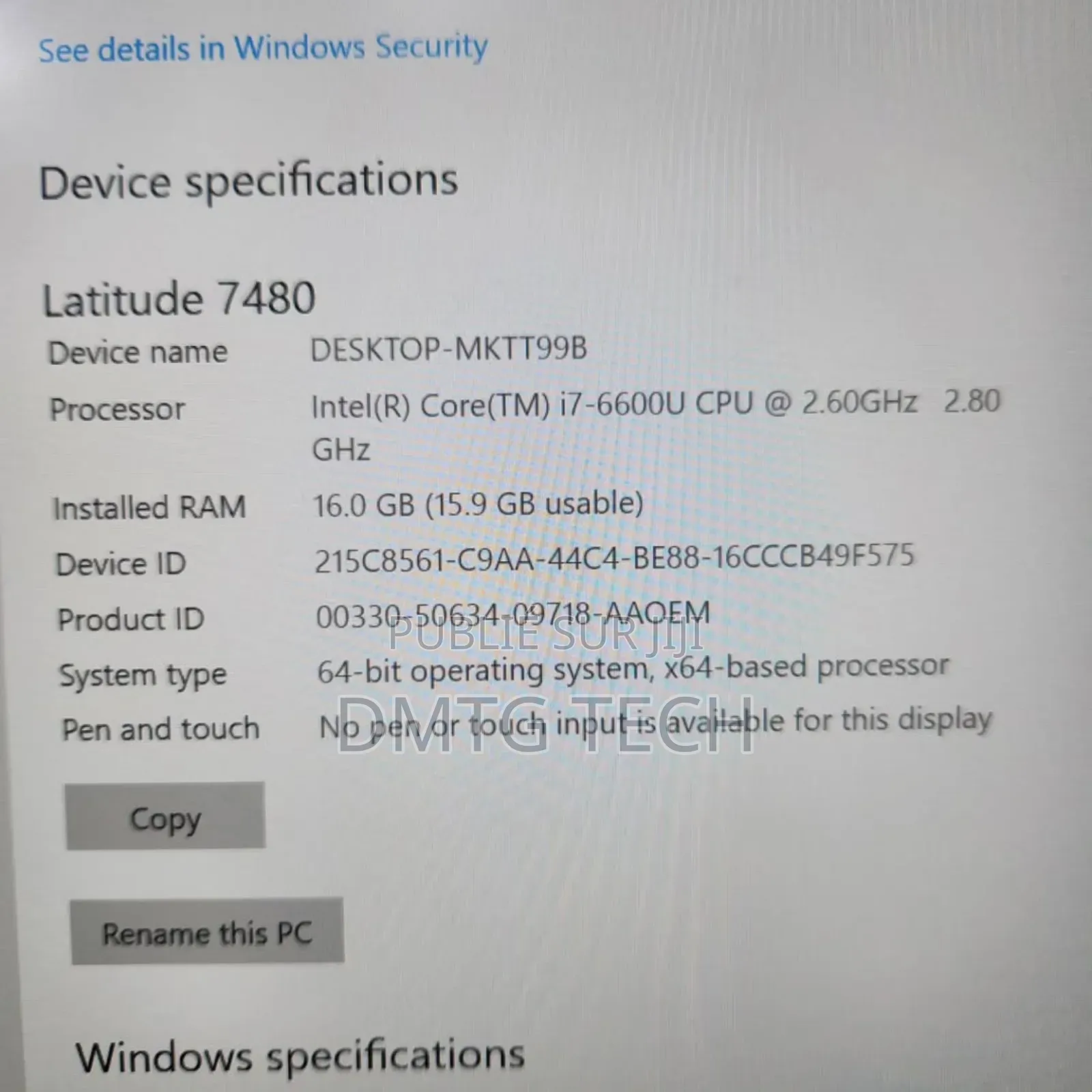 New Ordinateur Portable Dell Latitude 7490 16GB Intel Core I7 SSD 256GB