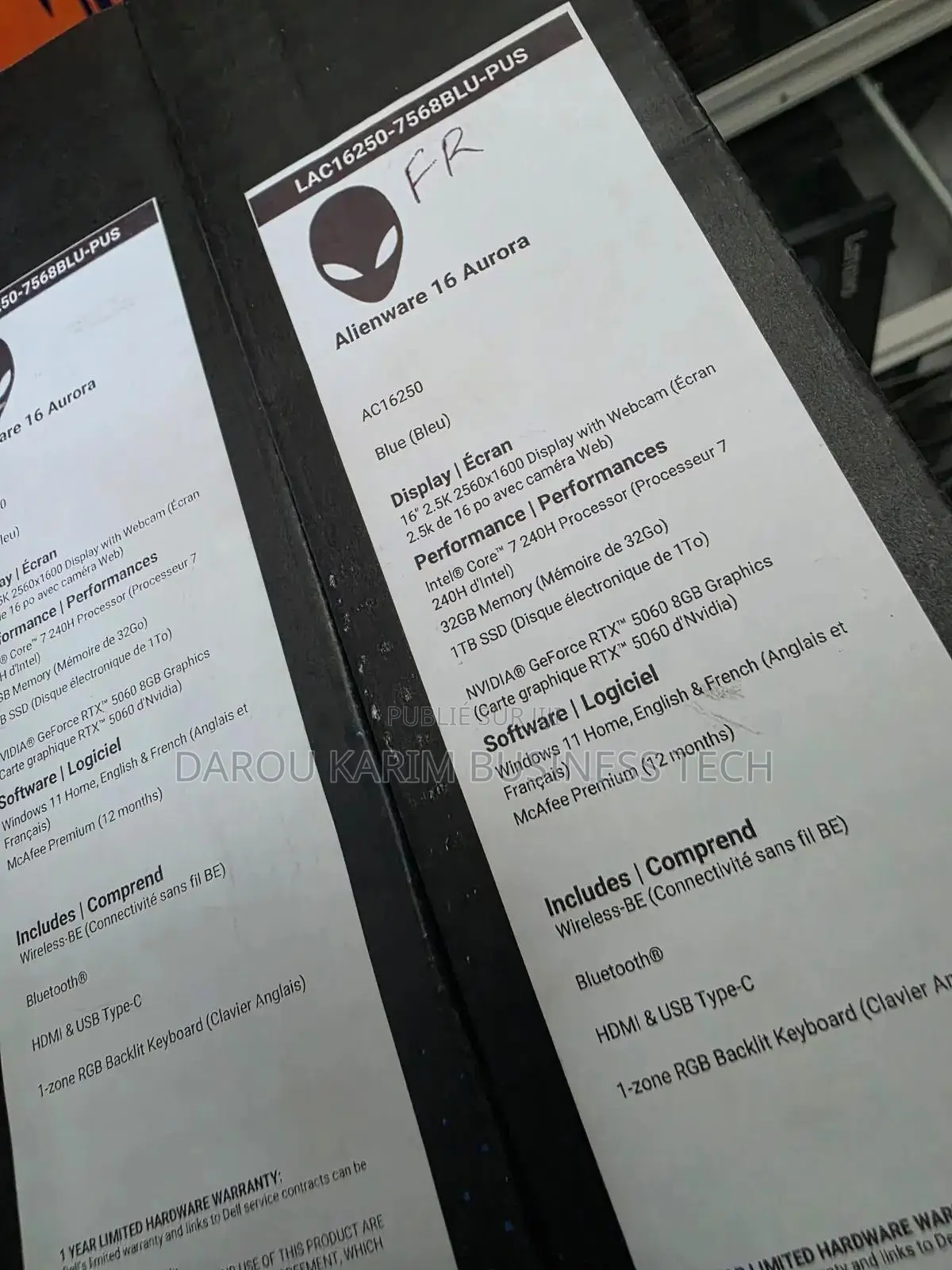 New Ordinateur portable Alienware Area-51m 32GB Intel Core i7 SSD 1T