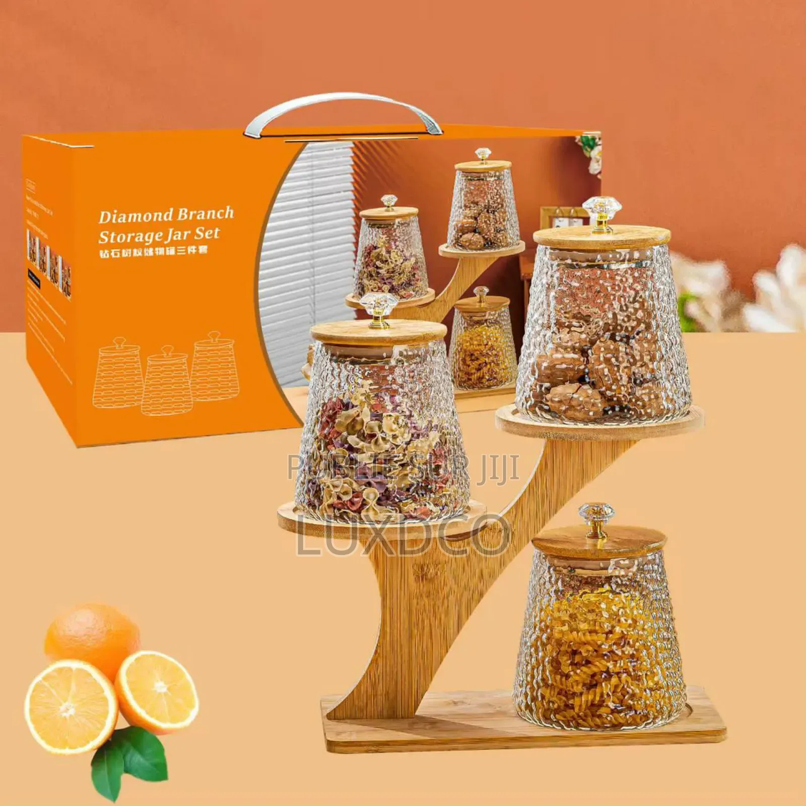 Ensemble Sucreries Superposés en Verre Avec