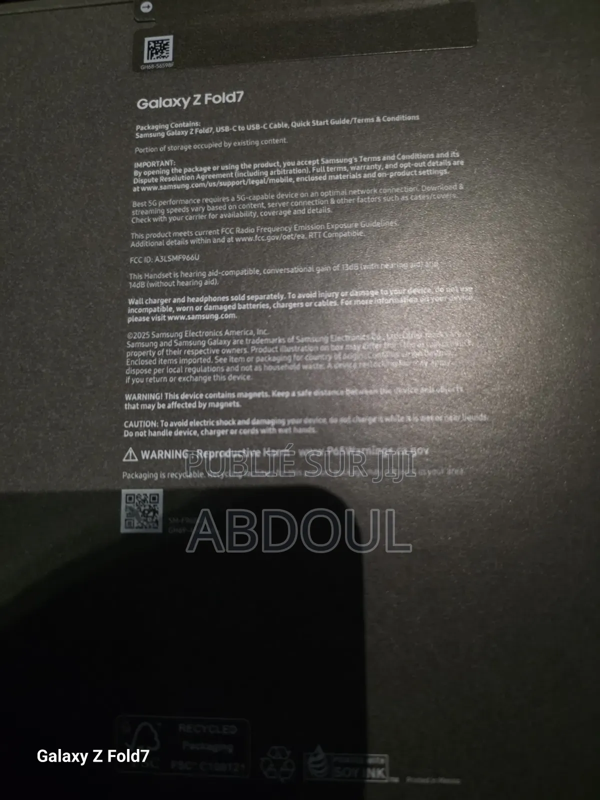 New Samsung Galaxy Fold 5G 512 GB Bleu