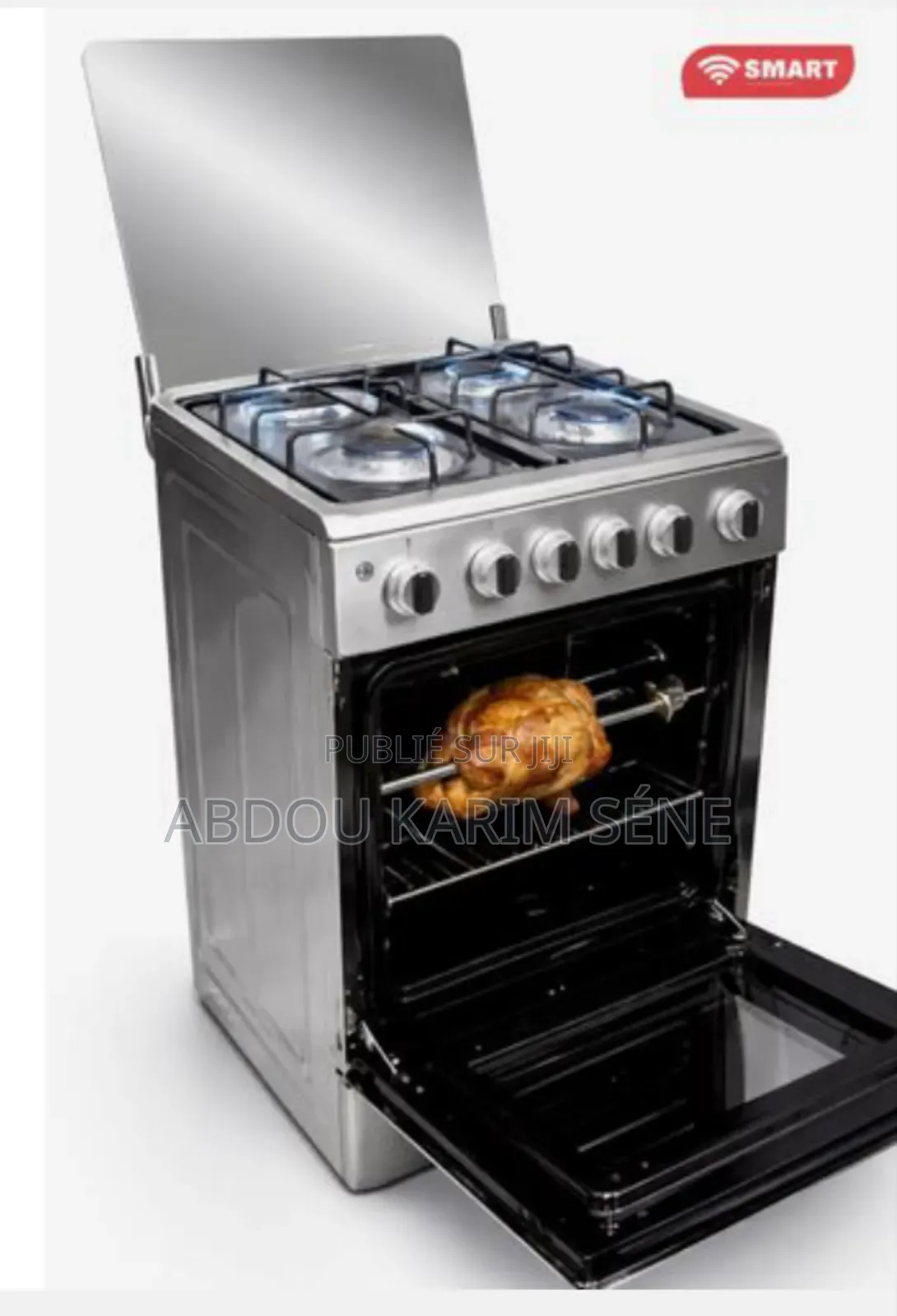 Cuisinière À Gaz 4 Feux Inox – Allumage Automatique – 50x50 Cm