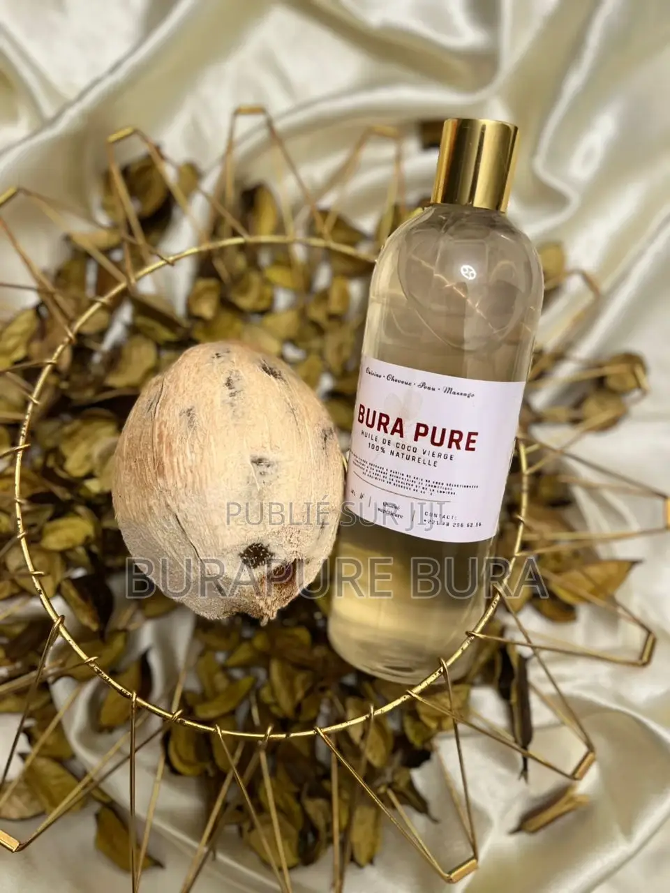 Huile De Coco Vierge Pressé À Froid 100% Naturelle 500ml