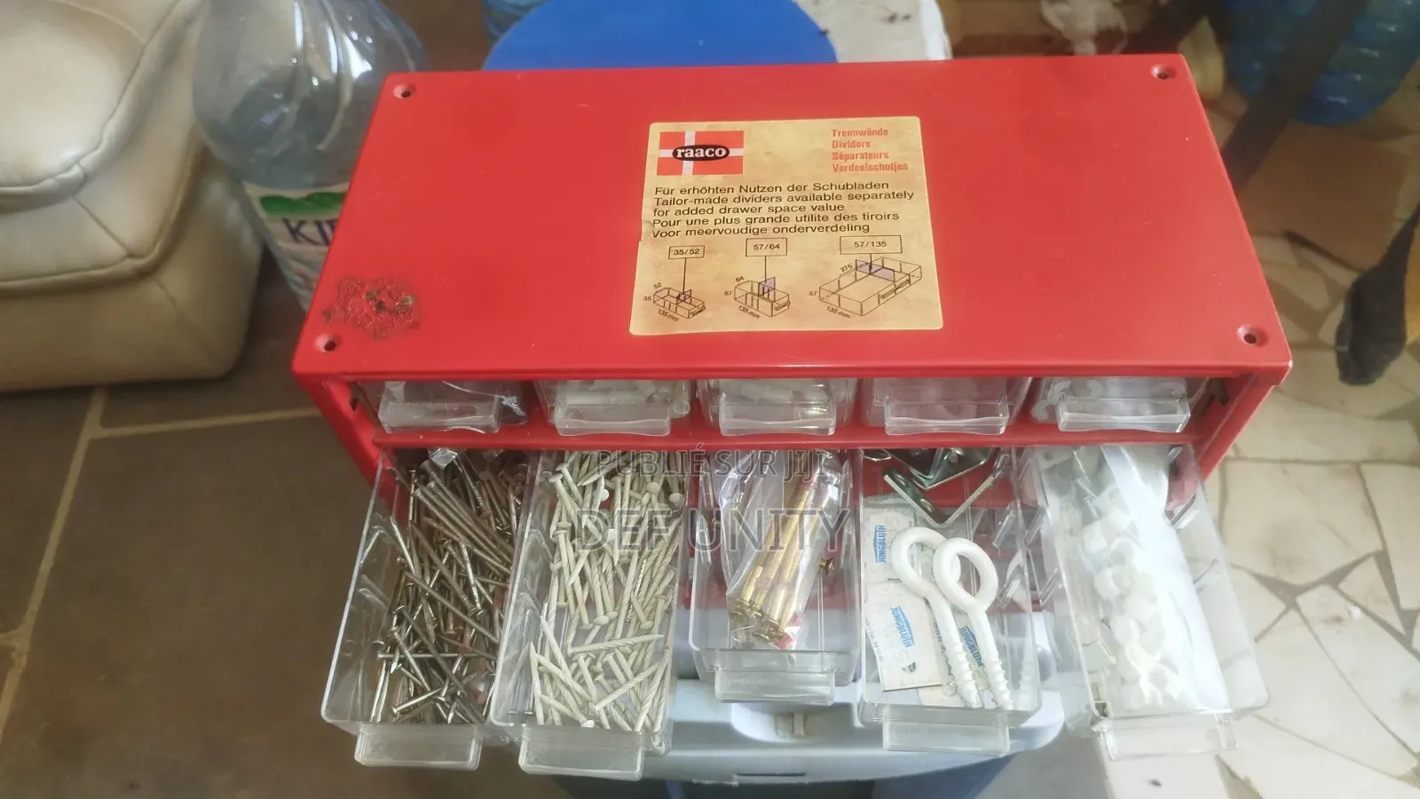 Tabco Boîte Rangement Vis Clous Rouge Robuste Venant De France