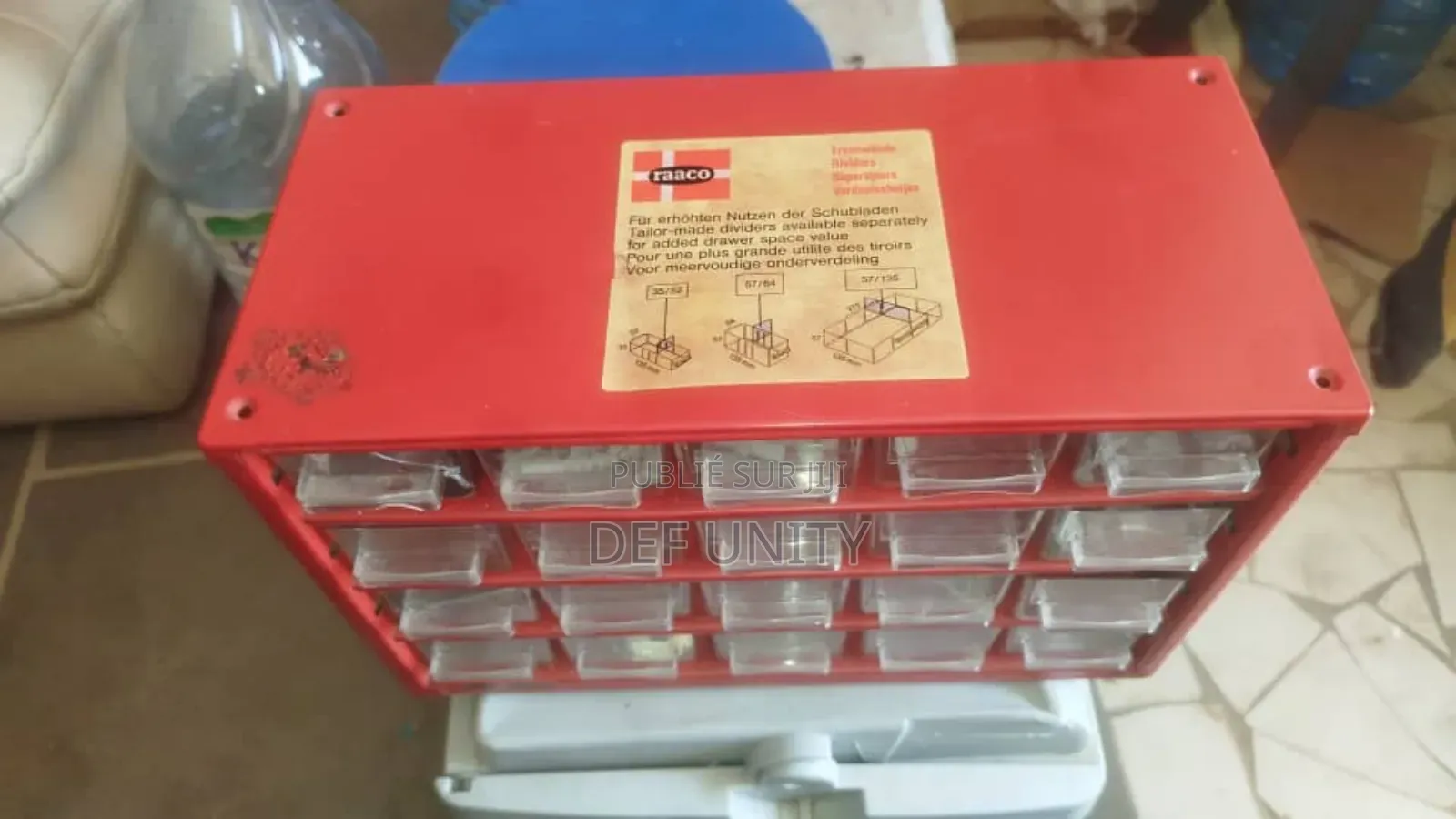 Tabco Boîte Rangement Vis Clous Rouge Robuste Venant De France