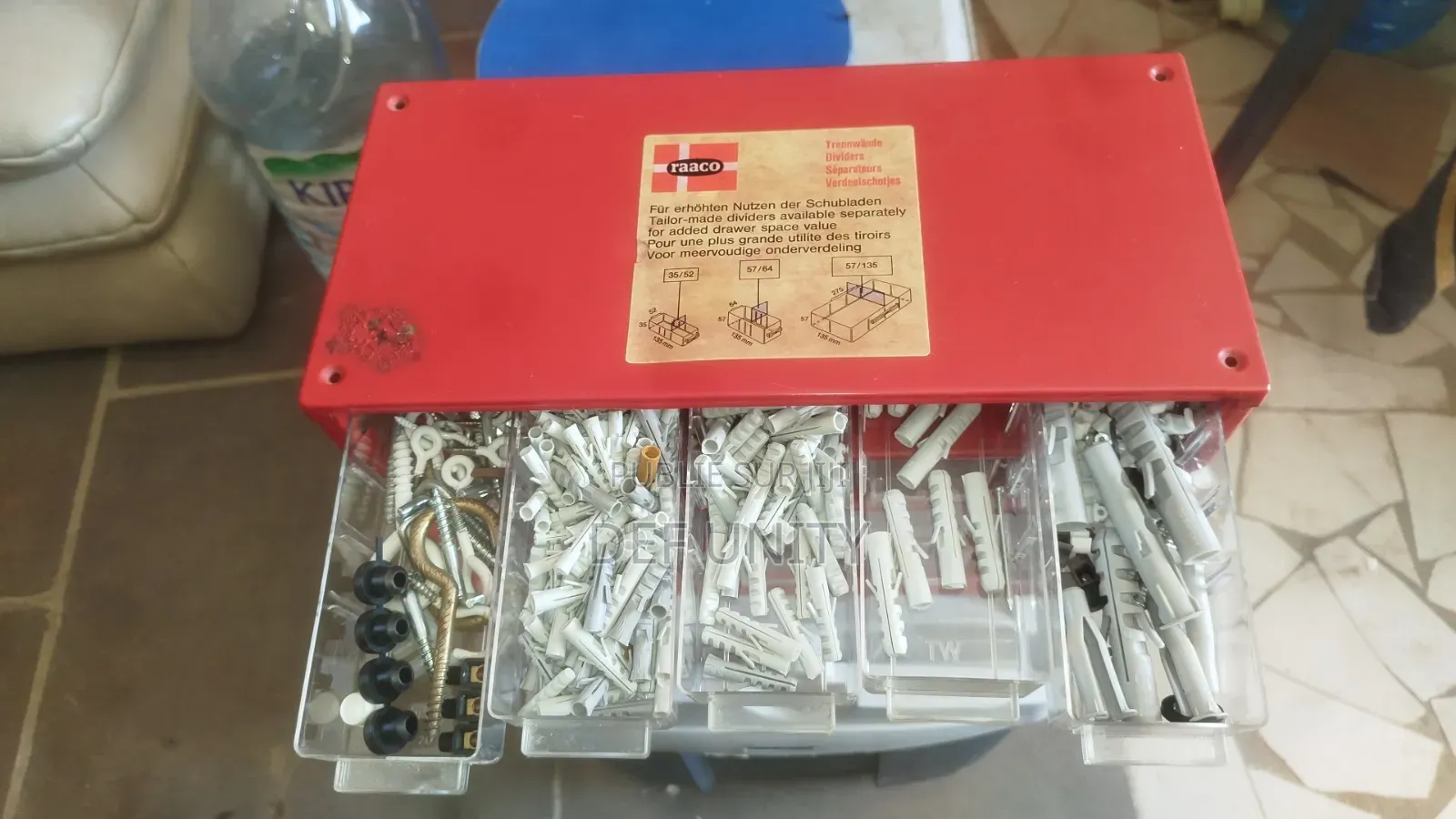 Tabco Boîte Rangement Vis Clous Rouge Robuste Venant De France