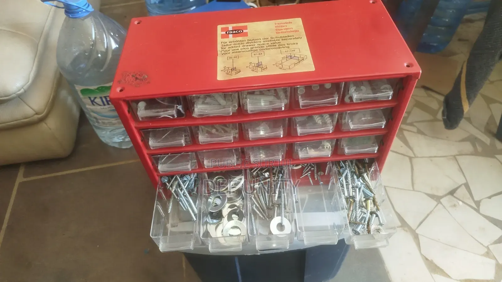 Tabco Boîte Rangement Vis Clous Rouge Robuste Venant De France