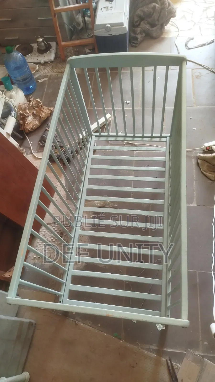 Lit Bébé Bois Blanc Sécurisé 60x120 Cm Design Épuré Venant De France