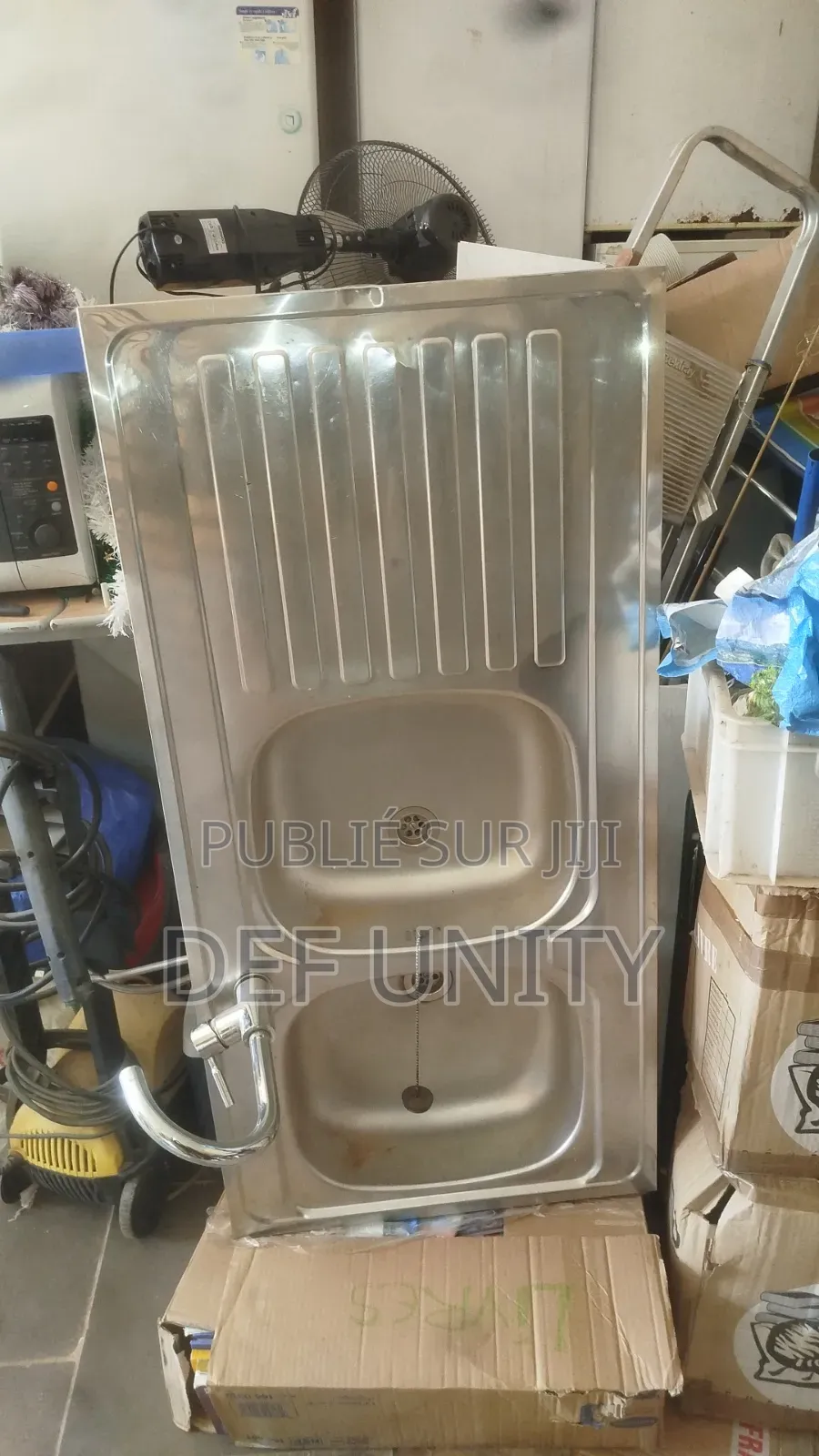 Évier Inox Double Bac Avec Égouttoir Et Robinet Venant De France