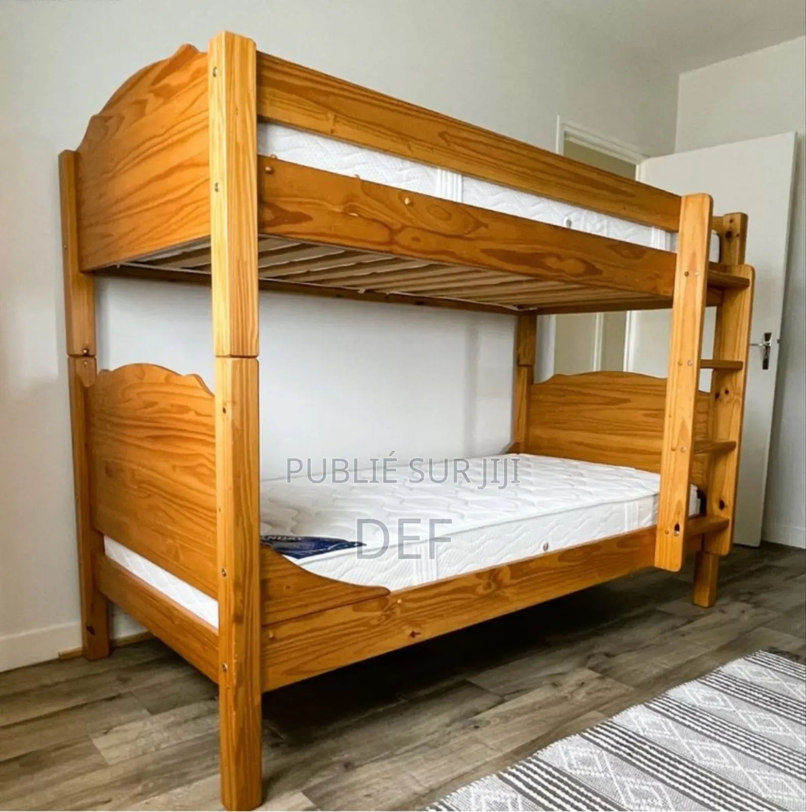 Lit Superposé Bois Massif 2 Couchages Naturel