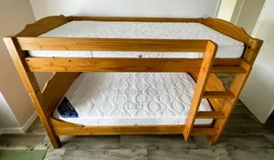 Lit Superposé Bois Massif 2 Couchages Naturel