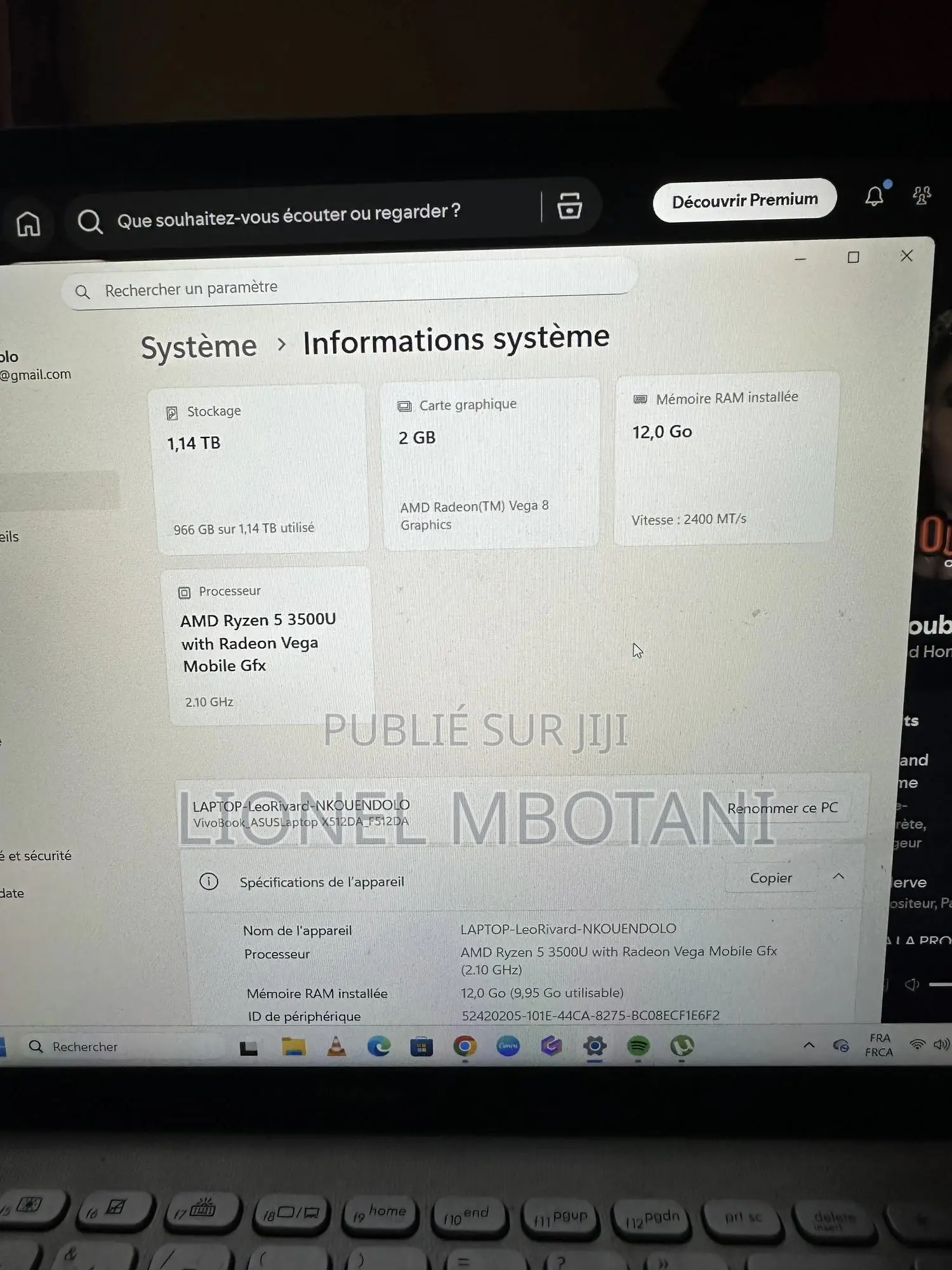 Ordinateur Portable Asus VivoBook F512DA 12GB AMD Ryzen 5 HDD 1T