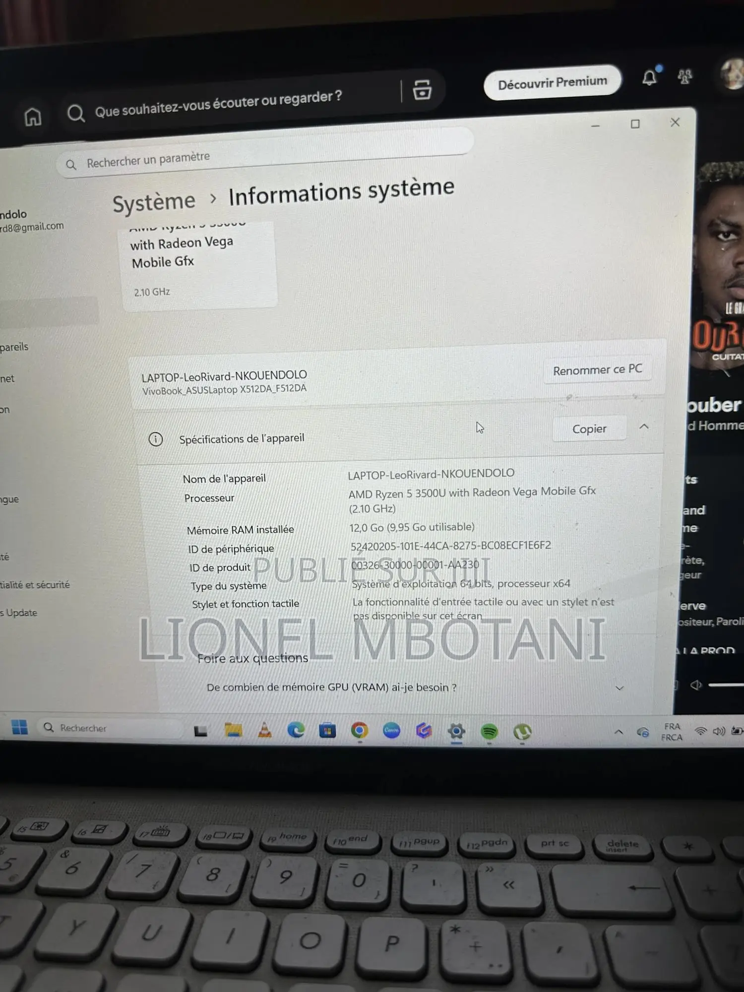 Ordinateur Portable Asus VivoBook F512DA 12GB AMD Ryzen 5 HDD 1T
