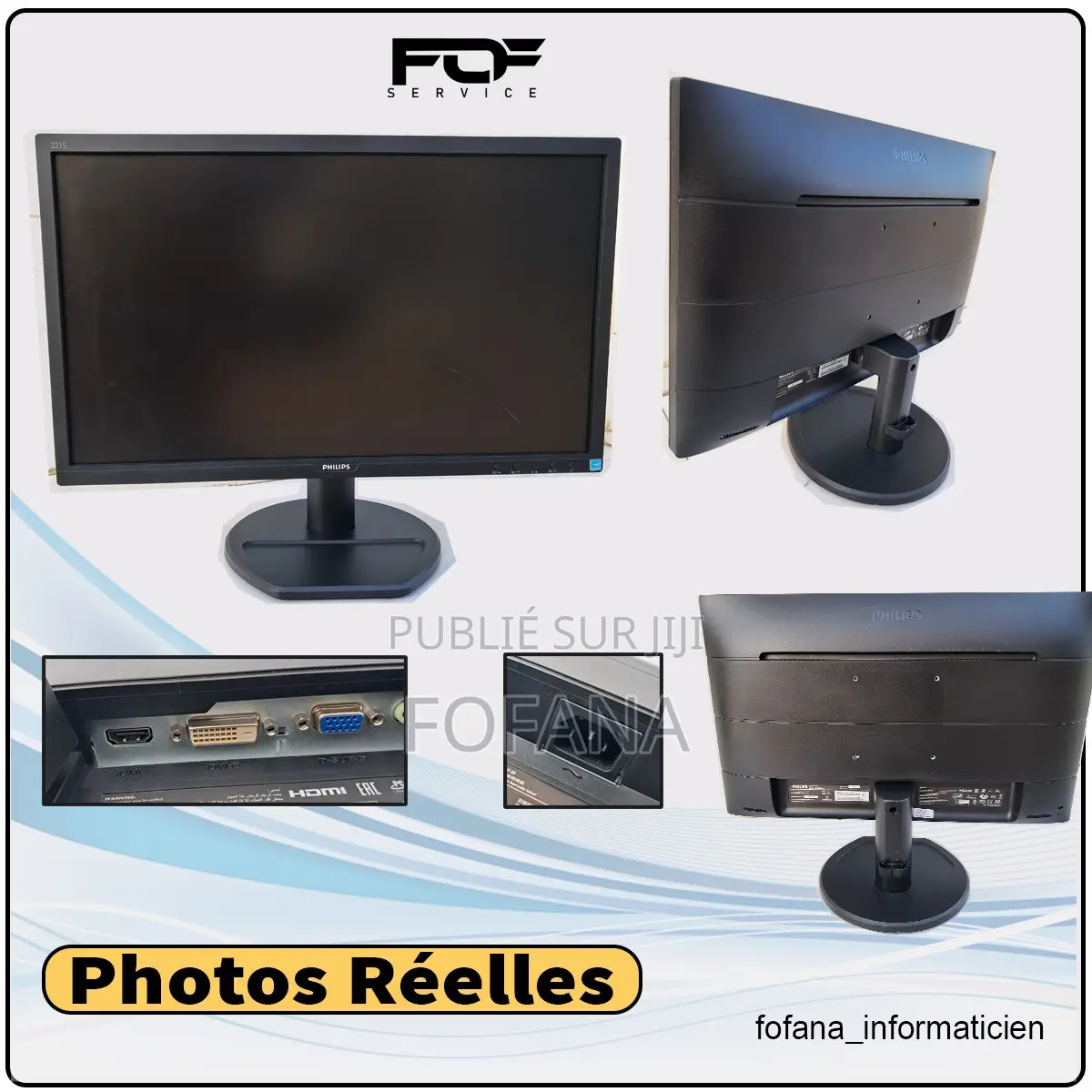 Écran -Moniteur Philips 22'' Full Hd-Hdmi-Vga