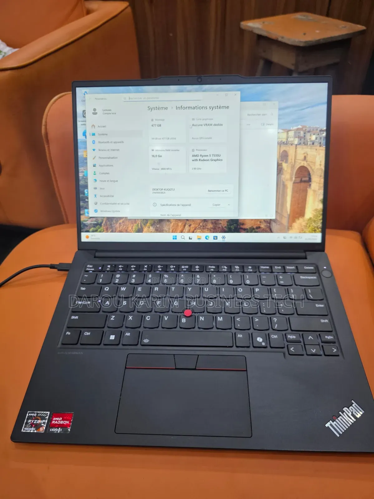 Nouveau Lenovo Thinkpad E15 16GB AMD Ryzen 5 SSD 512GB