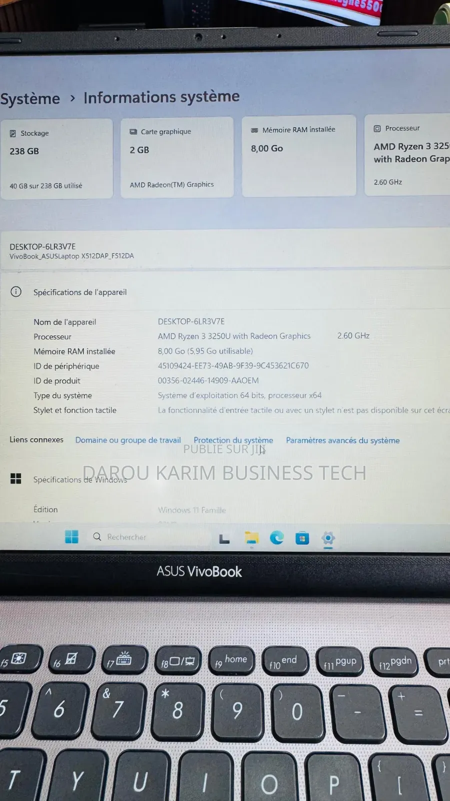 Nouveau Asus VivoBook 15 X540NA 8GB AMD Ryzen 3 SSD 256GB