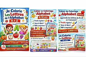 Cahier De Coloriage Des Lettres De l'Alphabet Avec Un Fruit