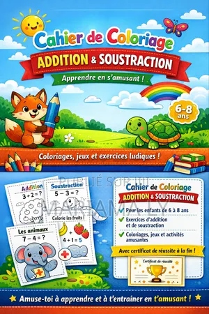 Cahier De Coloriage Éducatif ( Addition Et Soustraction Jusqu'à 20)