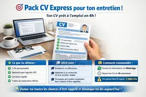 Pack Cv Express Professionnel + Lettre De Motivation Offerte À 2000f