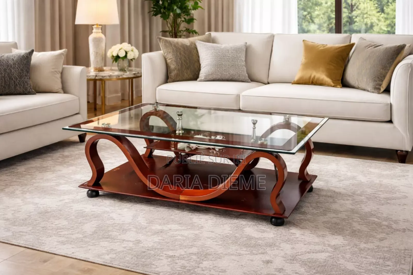 Table Basse en Verre Et Bois