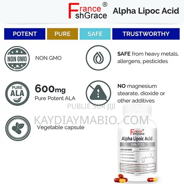 Acide Alpha Lipoïque Favorise Une Glycémie Saine - 120 Capsules