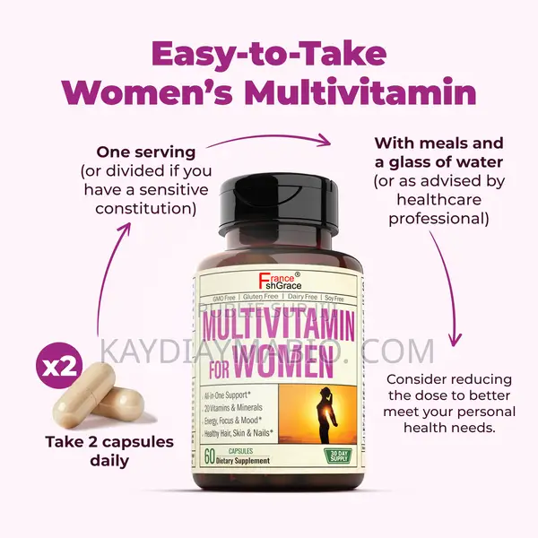 Multivitamines a B C D E Zinc Calcium Plus Pour Femmes 60 Unites