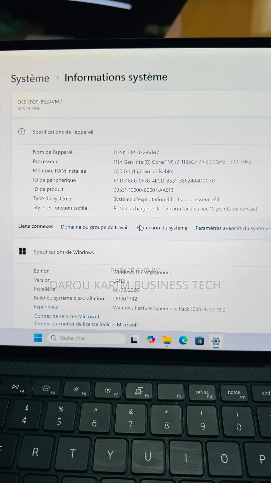 Nouveau Dell XPS 13 9310 16GB Intel Core i7 SSD 512GB